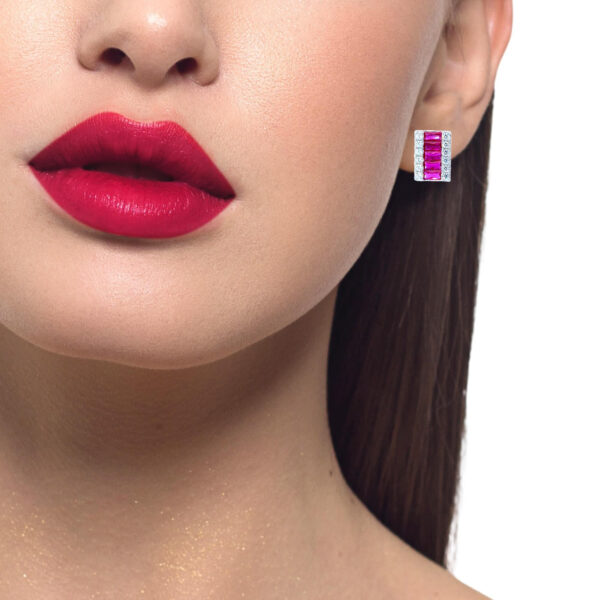 Elegant Ruby and Diamond Earrings