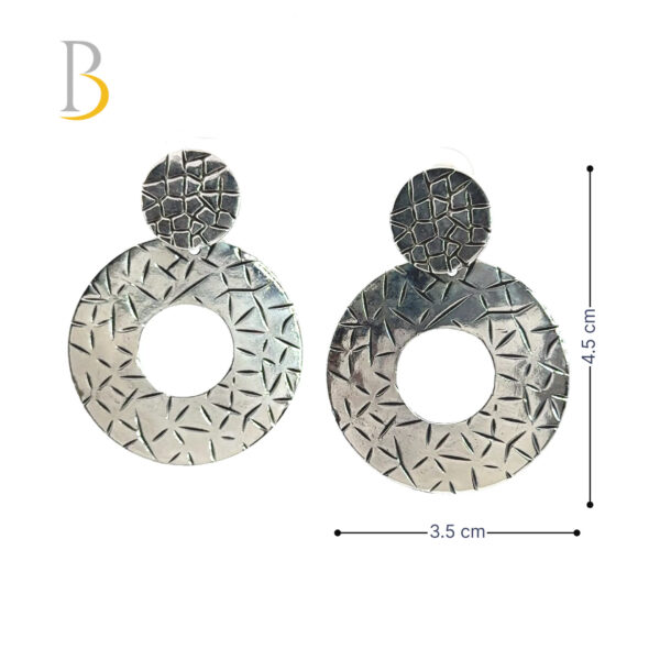 Stylish Textured Silver Earrings