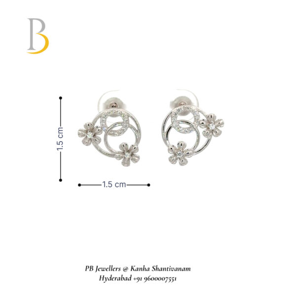 Elegant Floral Silver Earrings