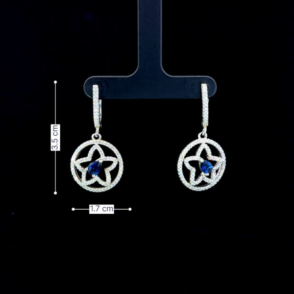 Elegant blue Sapphire Star Earrings