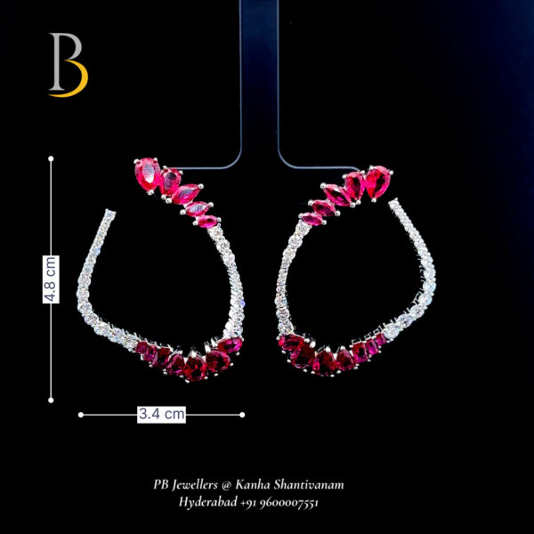 Elegant Ruby and Diamond Earrings