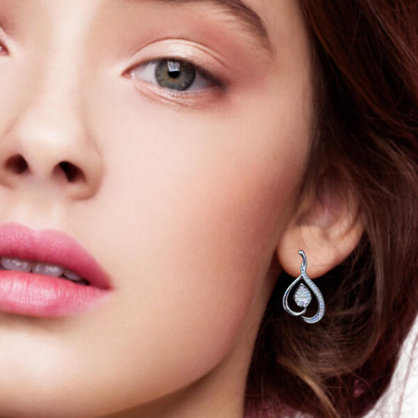 Elegant Silver Earrings with Sparkling