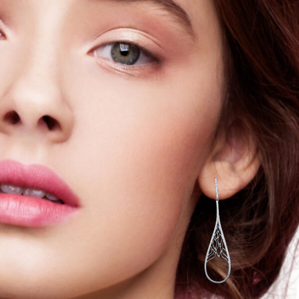 Elegant Swiss zirconia Silver Earrings