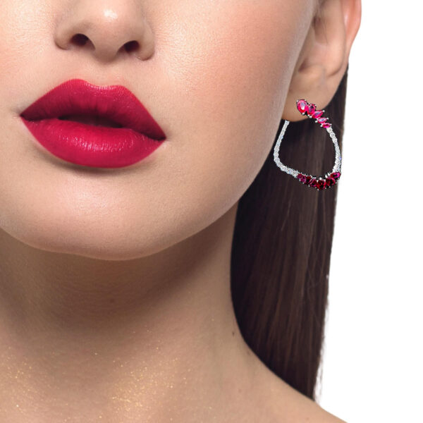 Elegant Ruby and Diamond Earrings