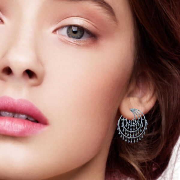 Elegant Silver Earrings with Dazzling Drops