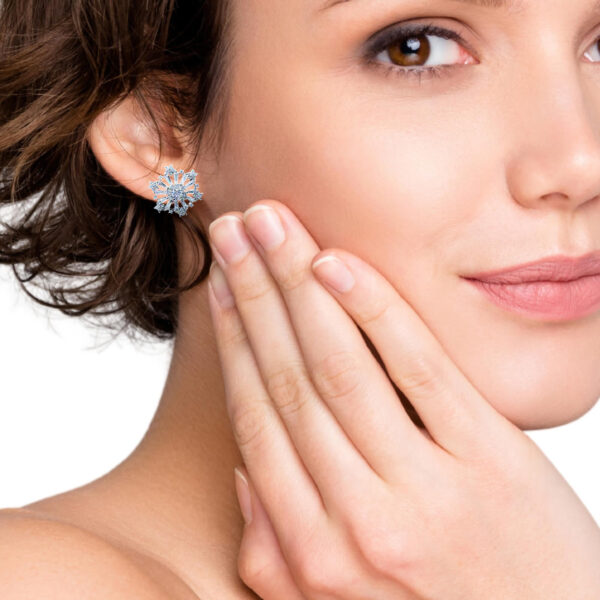 Elegant Swarovski Silver Starburst Earrings
