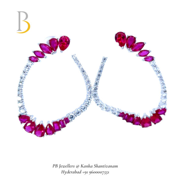 Elegant Ruby and Diamond Earrings