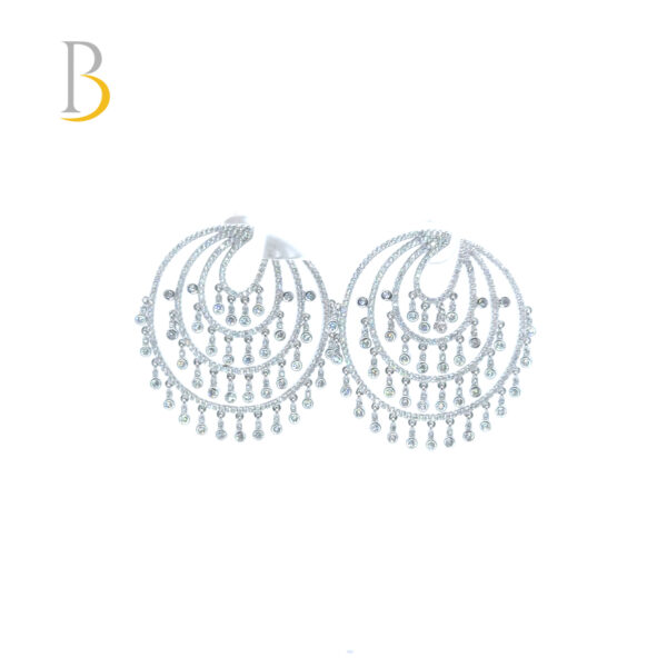 Elegant Silver Earrings with Dazzling Drops
