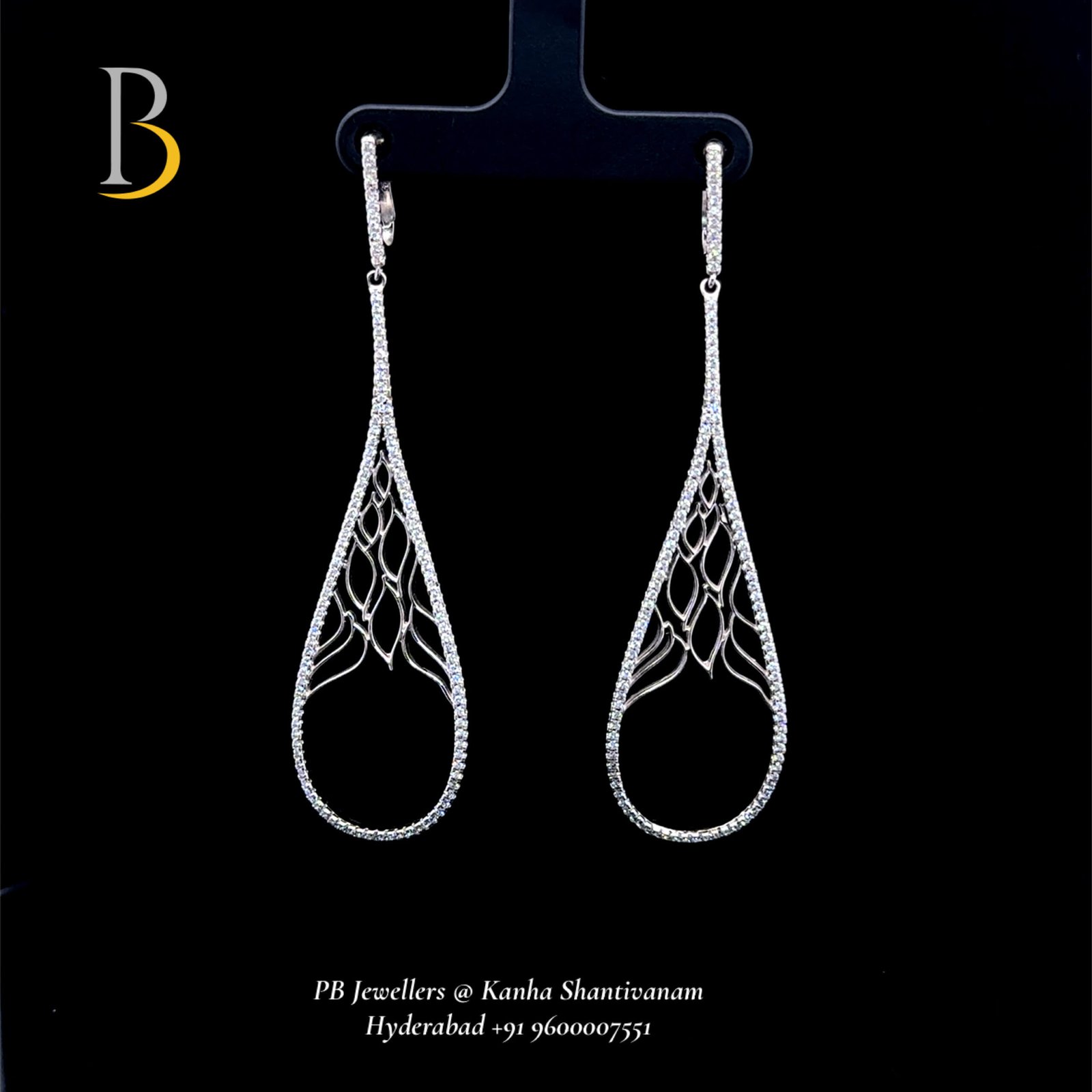 92.5 Silver Elegant Drop Earrings ✨