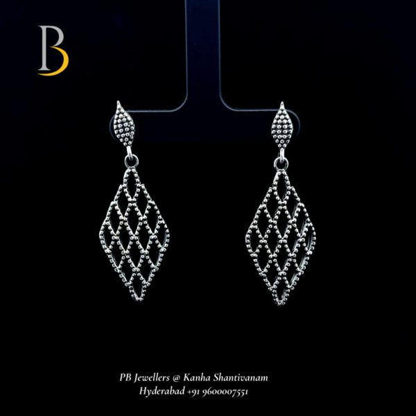 Elegant Silver Diamond-Shaped Earrings