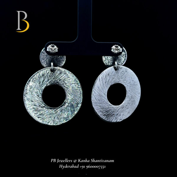 Stylish Textured Silver Earrings