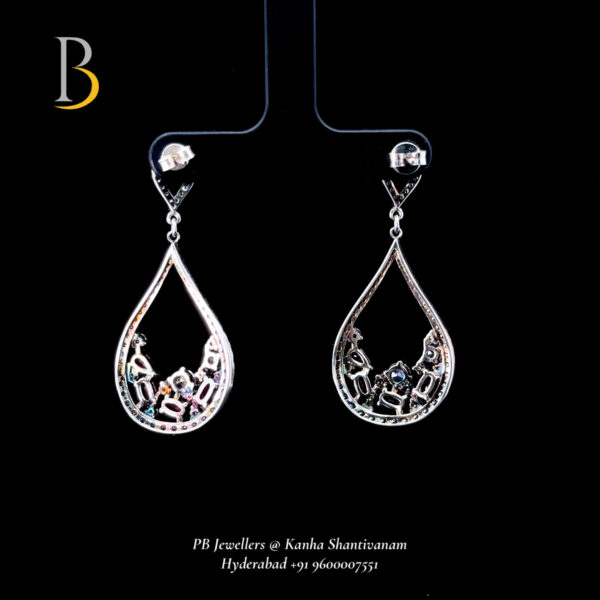 Elegant Ruby and Diamond Sterling Silve Earrings