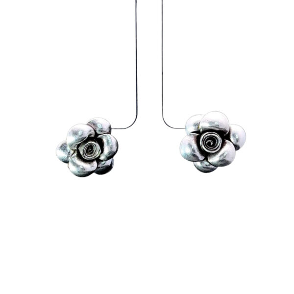Elegant Floral Silver Earrings