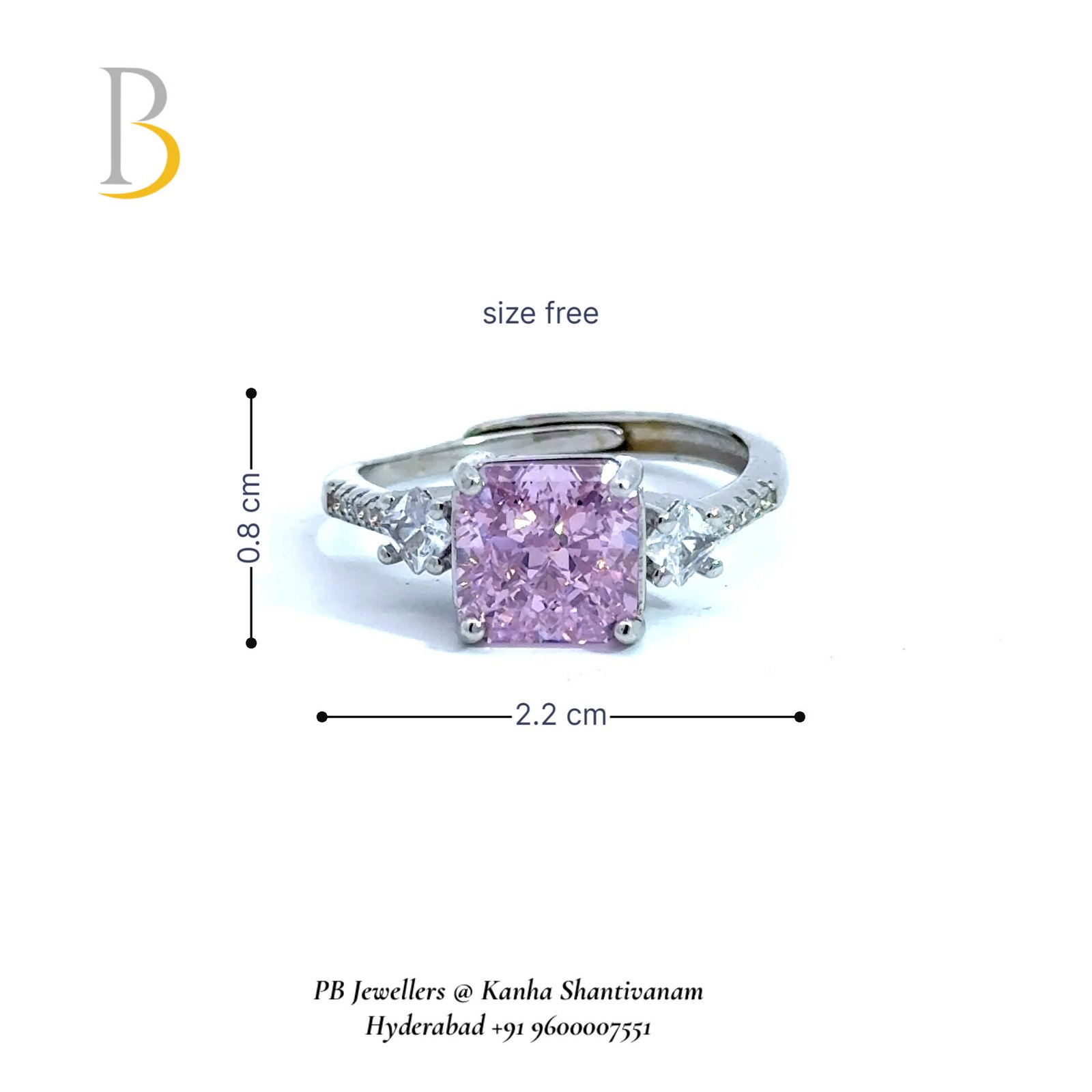 92.5 Silver Lavender CZ Elegance Ring ✨