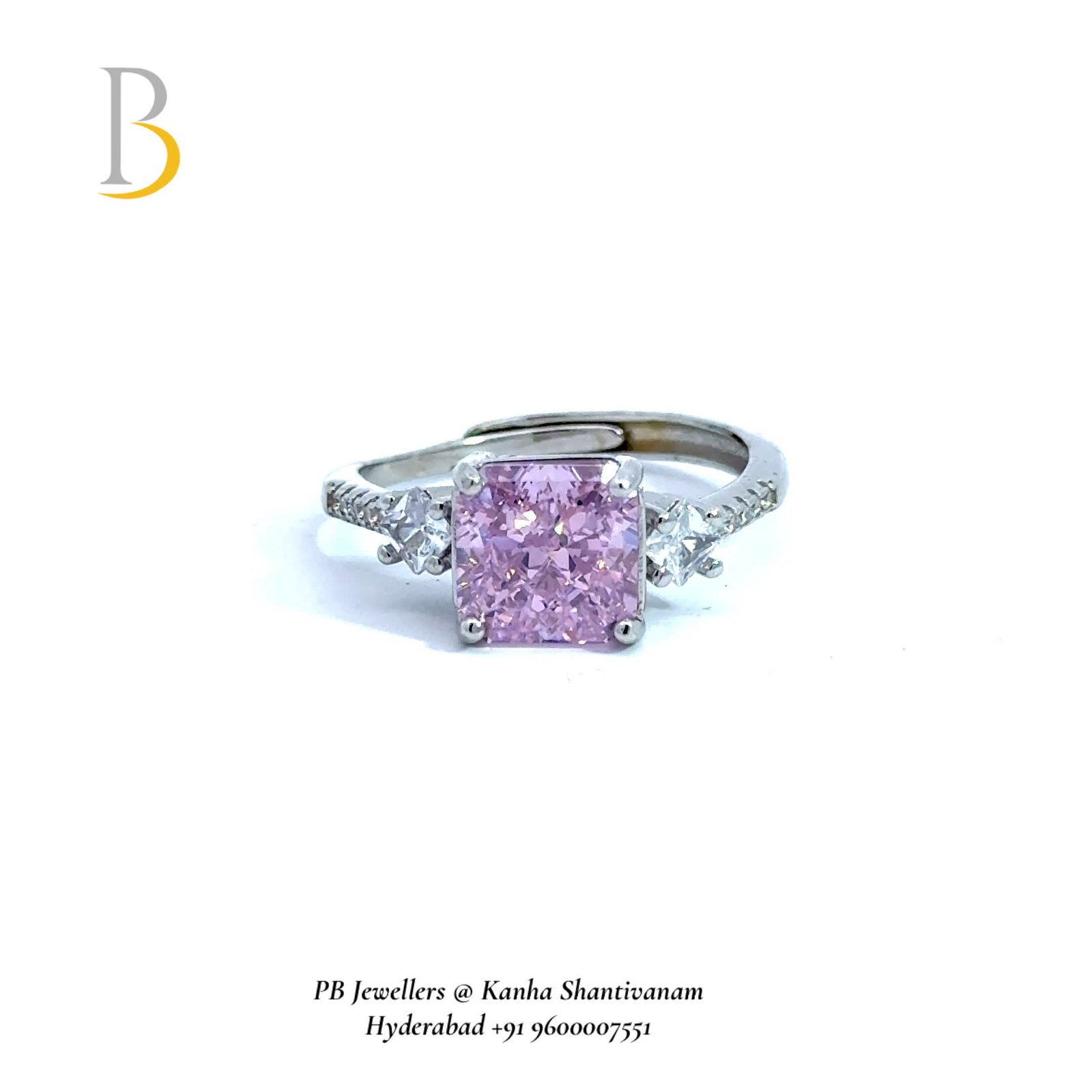 92.5 Silver Lavender CZ Elegance Ring ✨