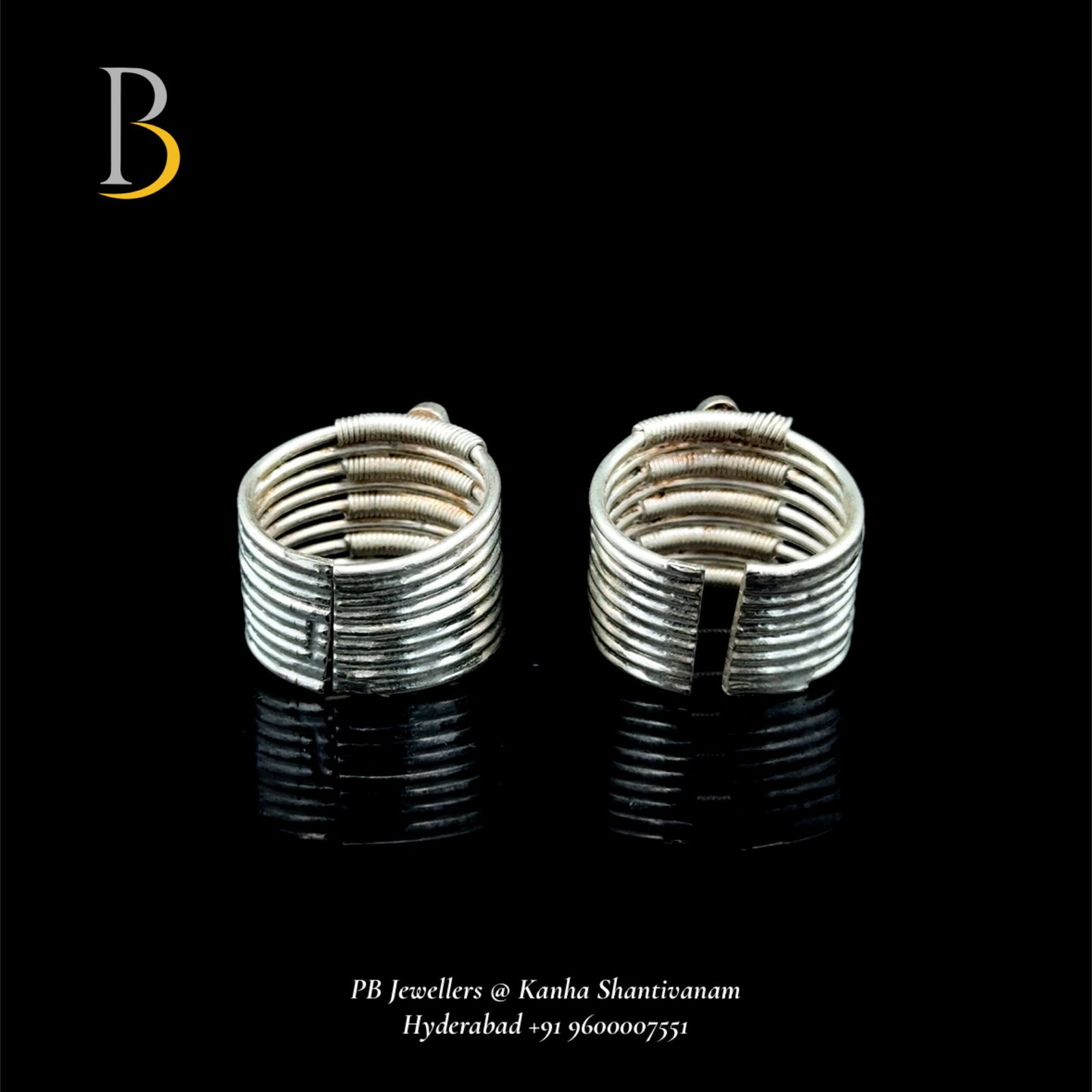 92.5 Silver Multiline Adjustable Toe Ring