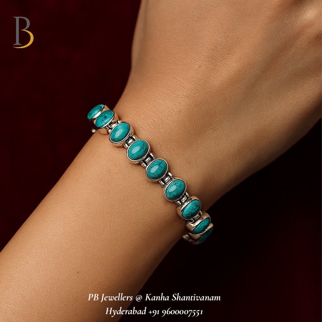92.5 Silver Turquoise Bracelet π