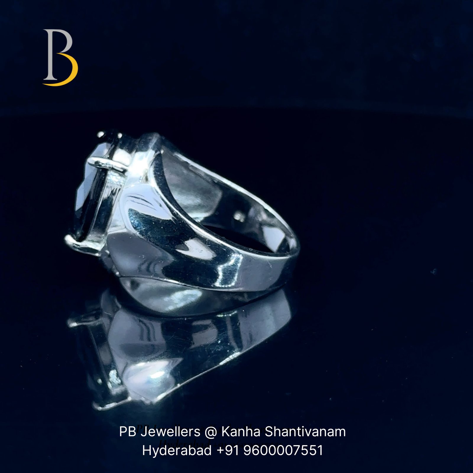 92.5 Silver Black Onyx Statement Ring ✨