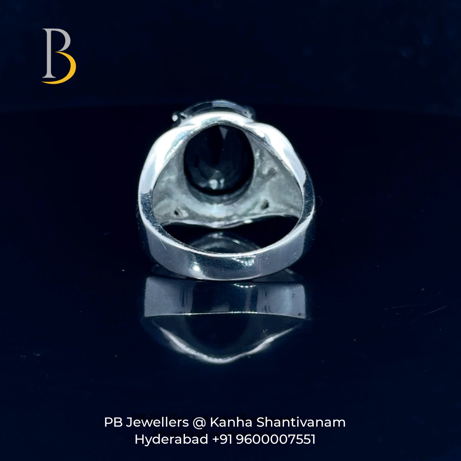 92.5 Silver Black Onyx Statement Ring ✨