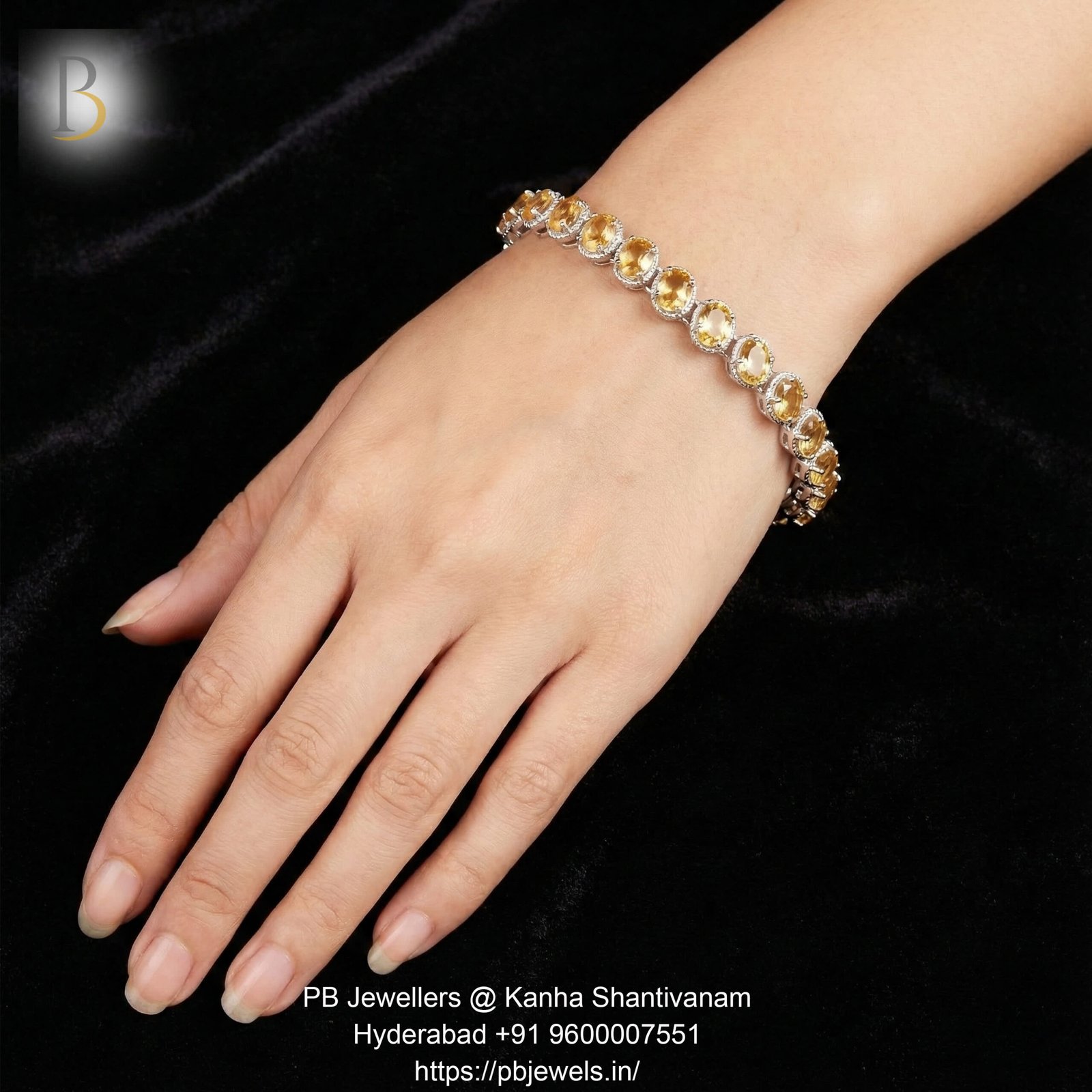 92.5 Silver Citrine Classic Bracelet✨