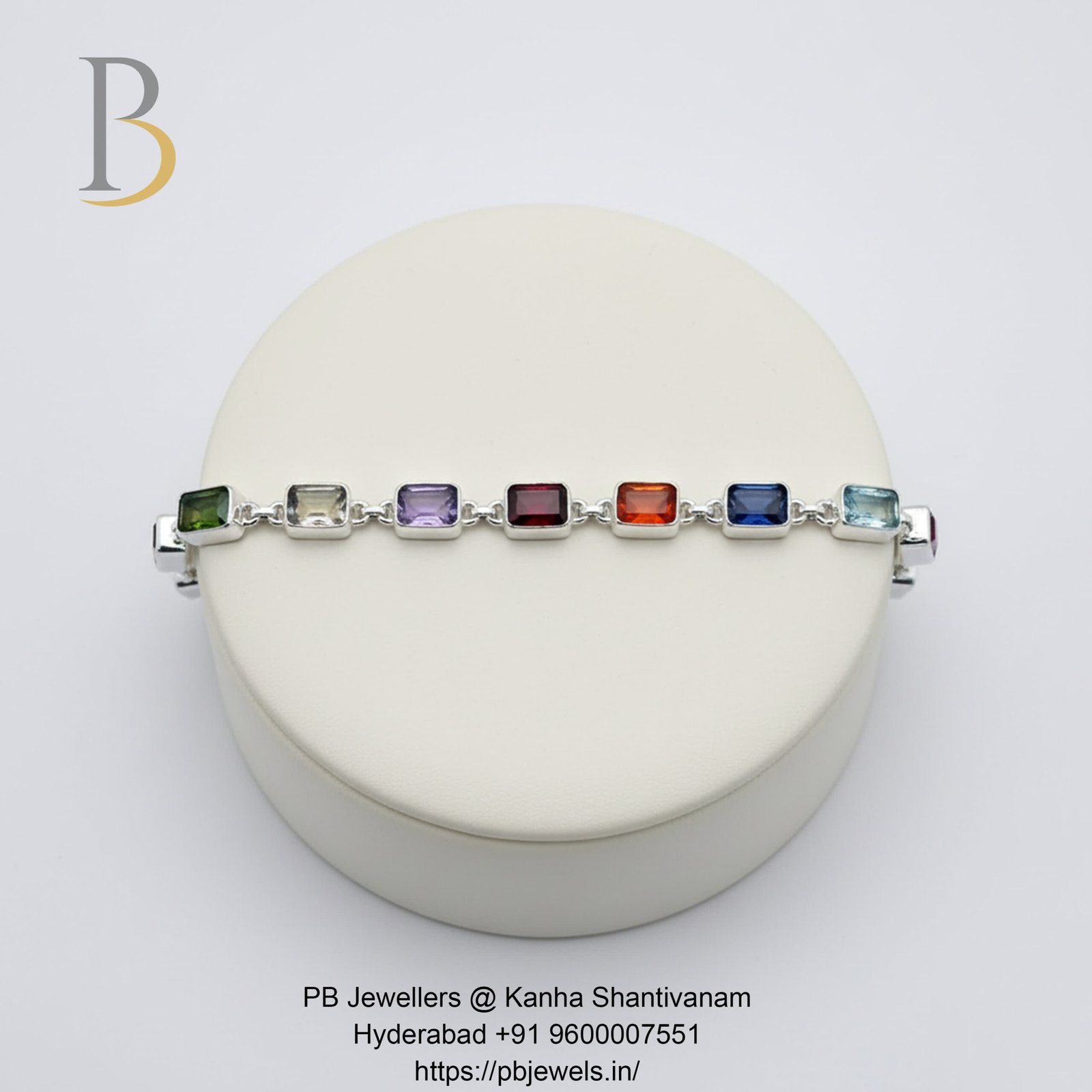 92.5 Silver Multi-Gemstone Bracelet ✨