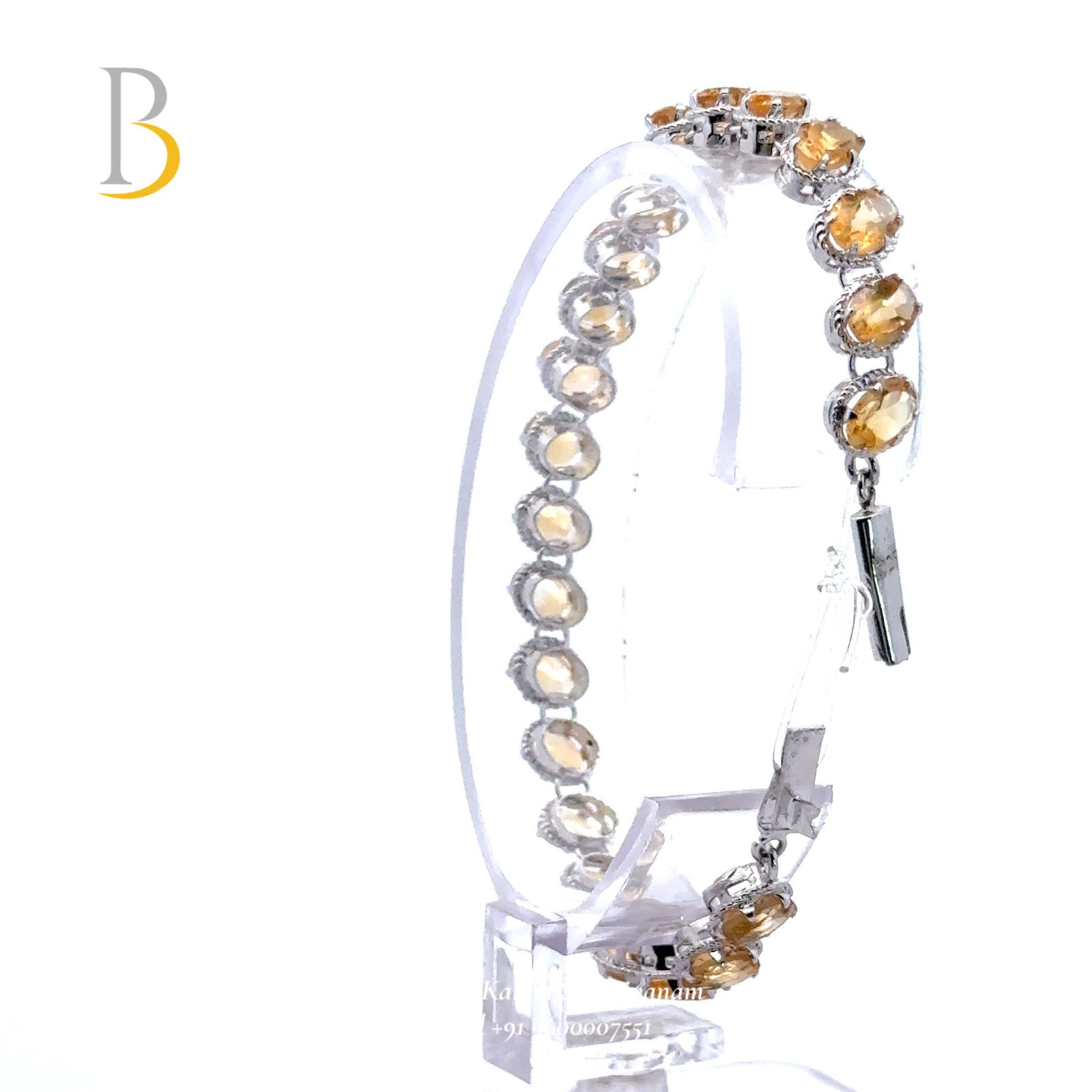 92.5 Silver Citrine Classic Bracelet✨