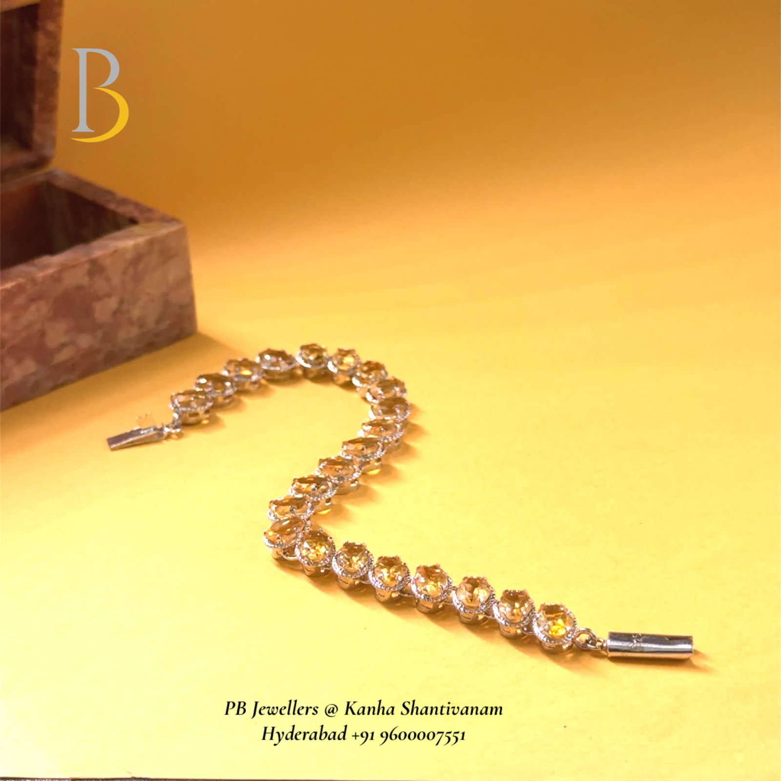 92.5 Silver Citrine Classic Bracelet✨