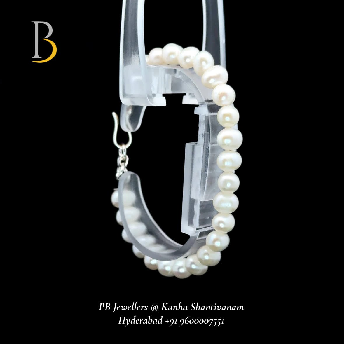 92.5 Sterling Silver Natural Pearl Bracelet β¨
