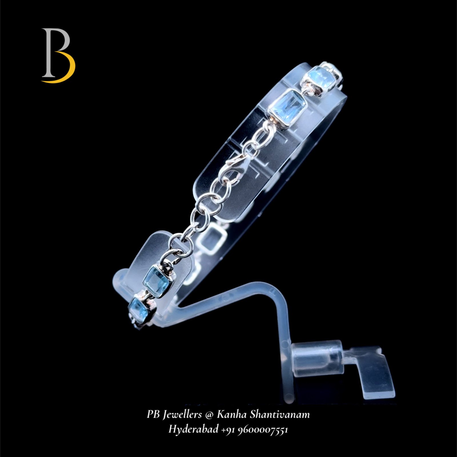 92.5 Silver Blue Topaz Bracelet ✨