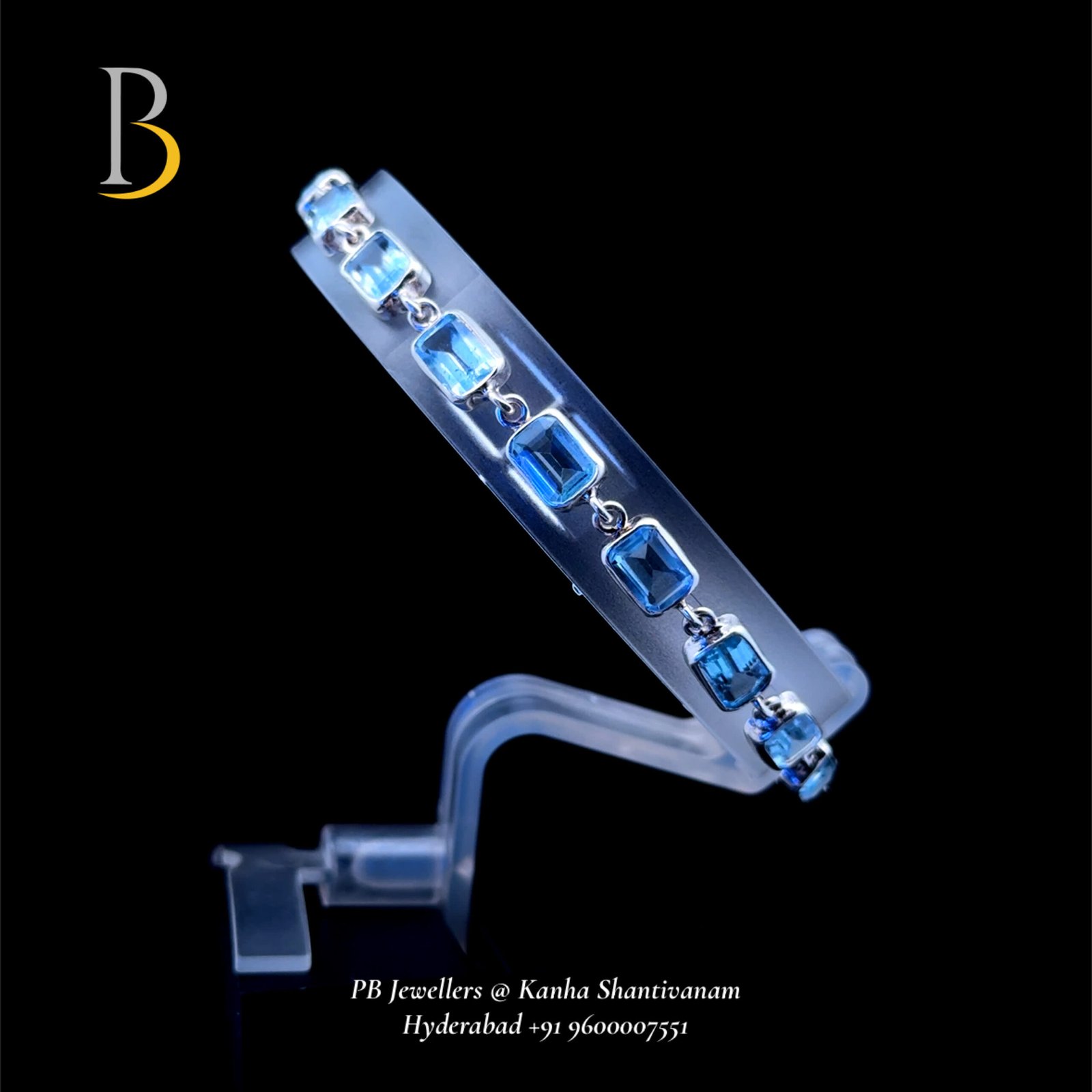 92.5 Silver Blue Topaz Bracelet ✨