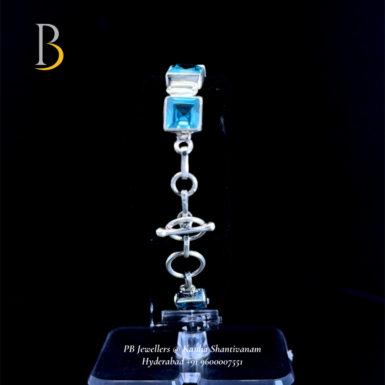 92.5 Silver Blue Topaz Bracelet ✨