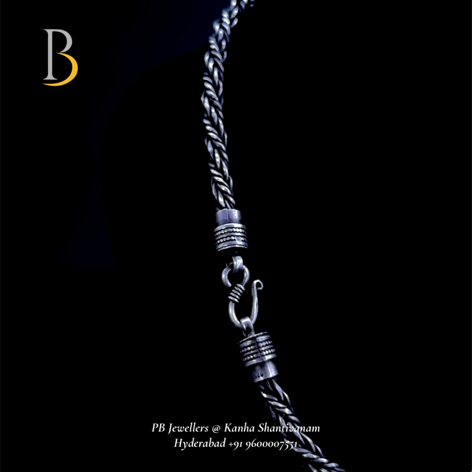 92.5 Sterling Silver Oxidized Woven Chain