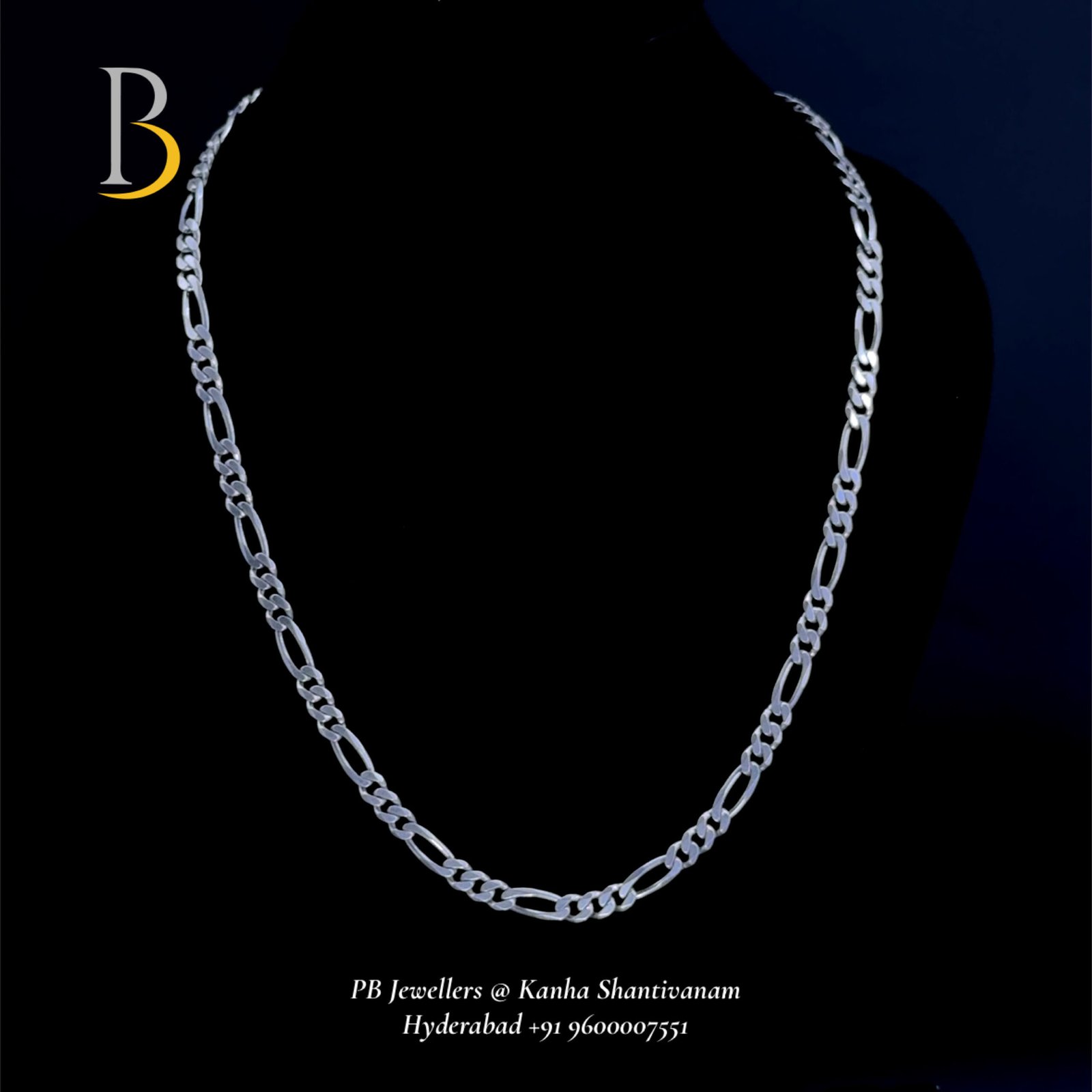 92.5 Silver Classic Figaro Chain Necklace ✨