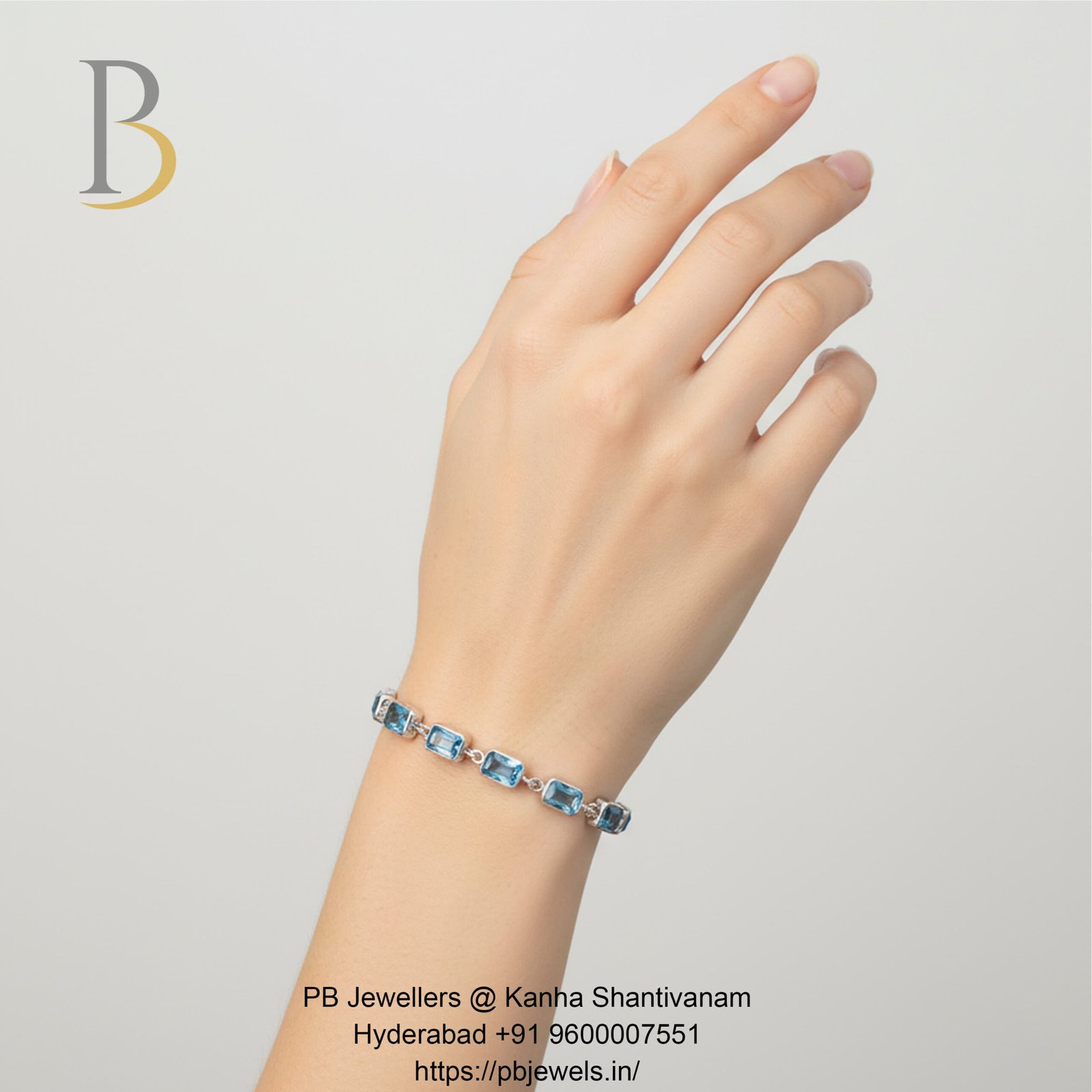 92.5 Silver Blue Topaz Bracelet ✨