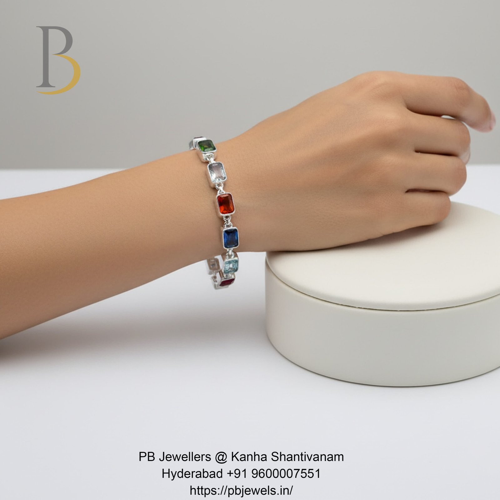 92.5 Silver Multi-Gemstone Bracelet ✨