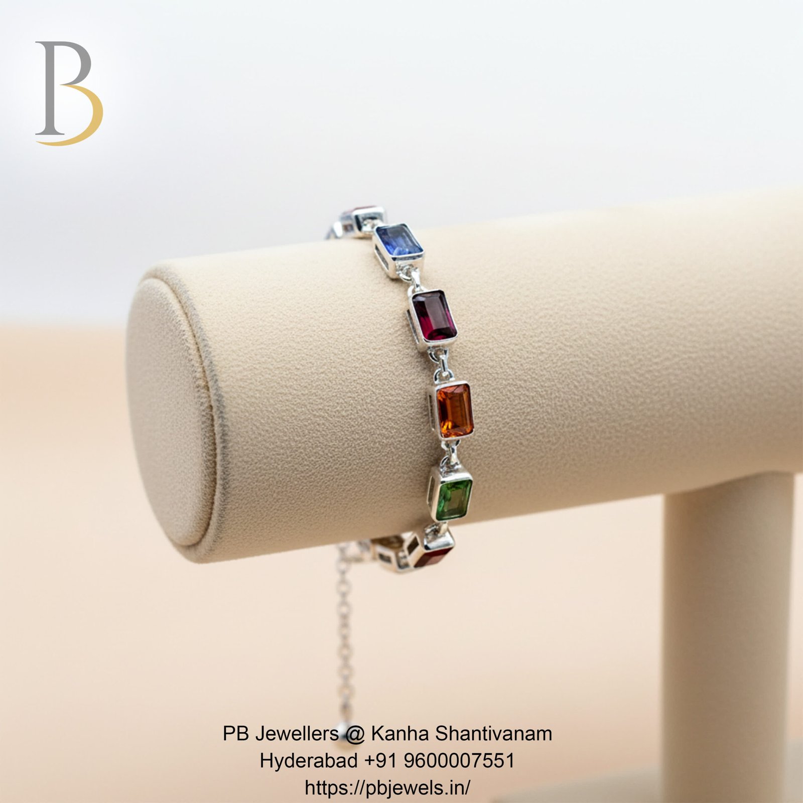 92.5 Silver Multi-Gem Chakra Bracelet✨