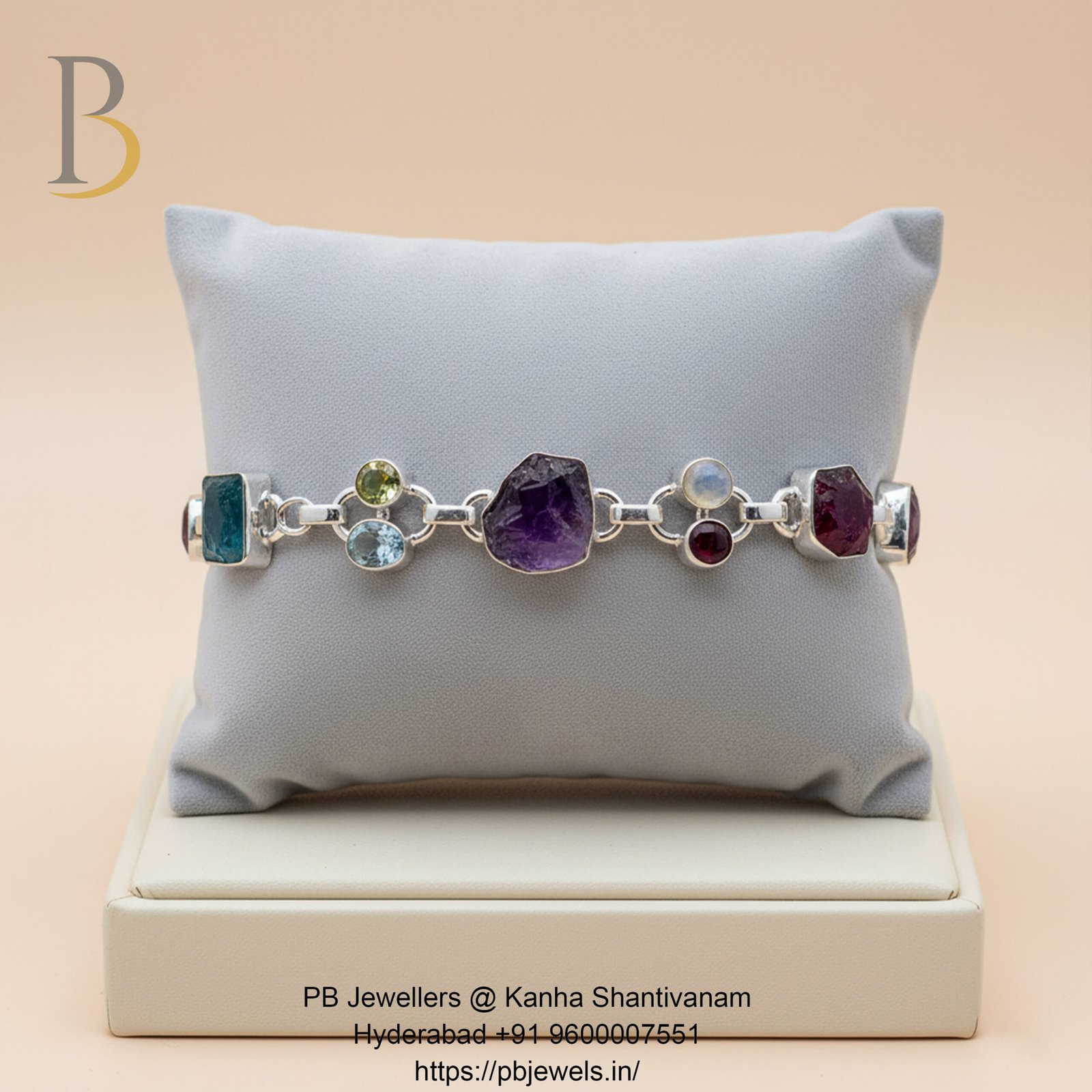 92.5 Silver Multi-Gemstone Bracelet ✨