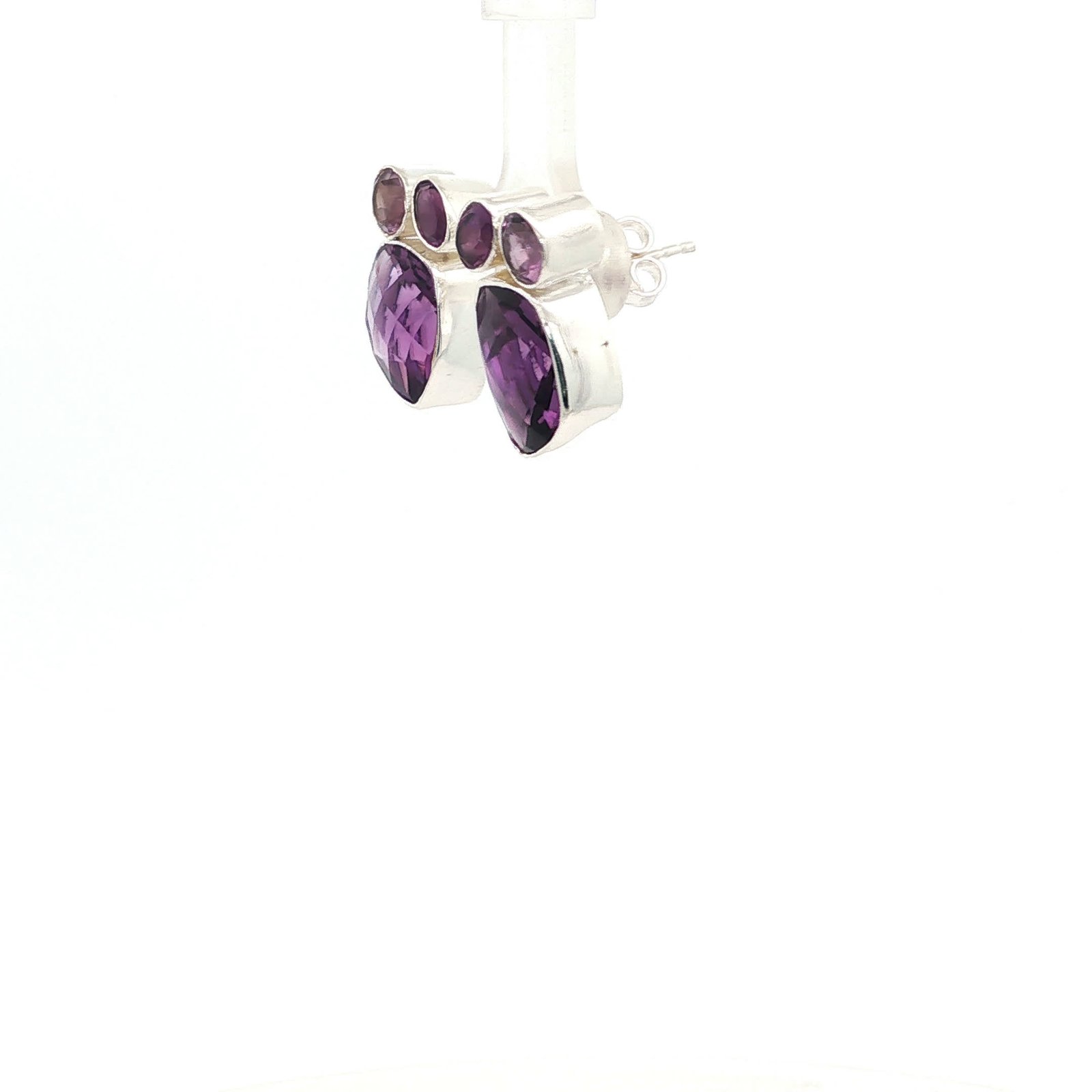 92.5 Sterling Silver Amethyst Statement Necklace Set β¨