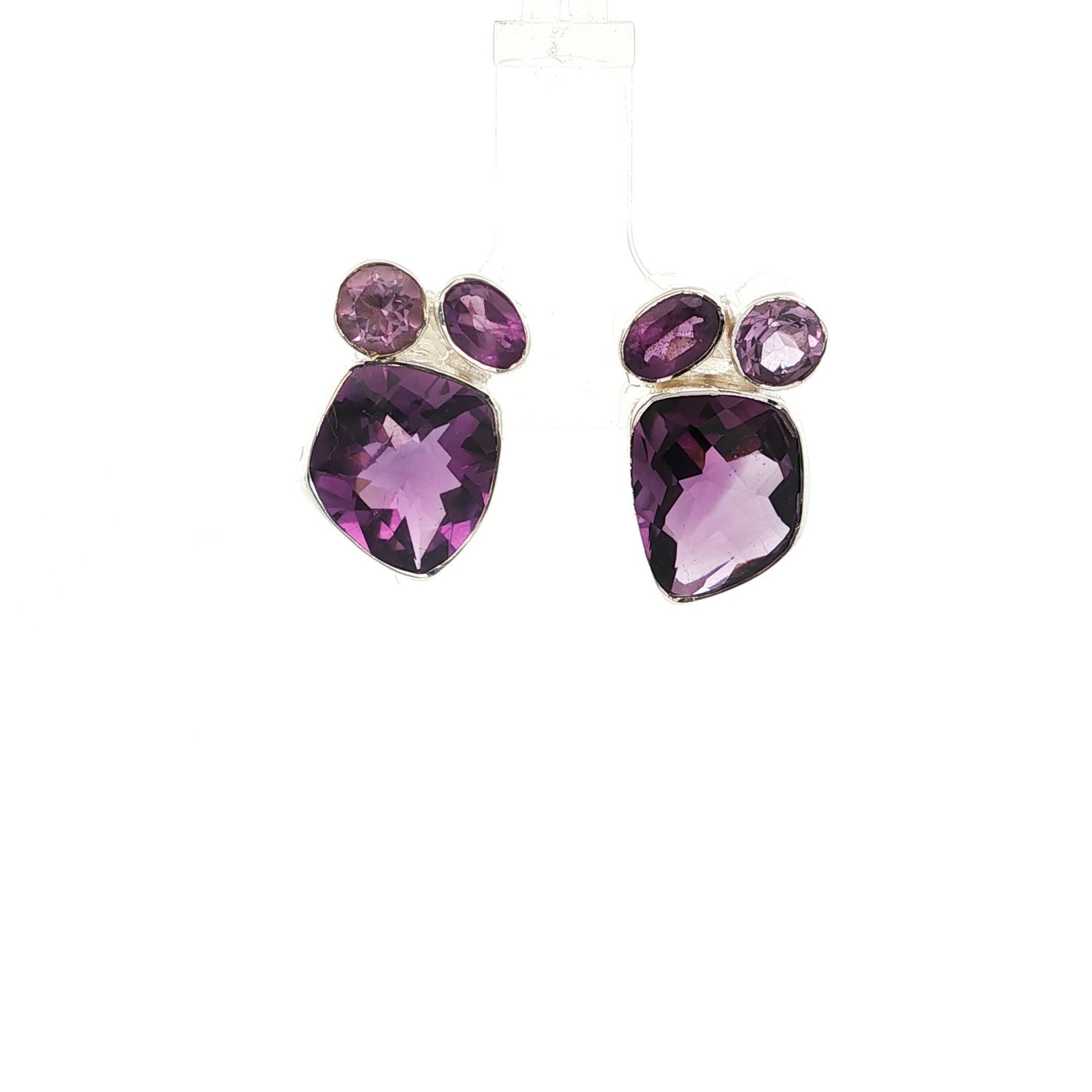 92.5 Sterling Silver Amethyst Statement Necklace Set β¨