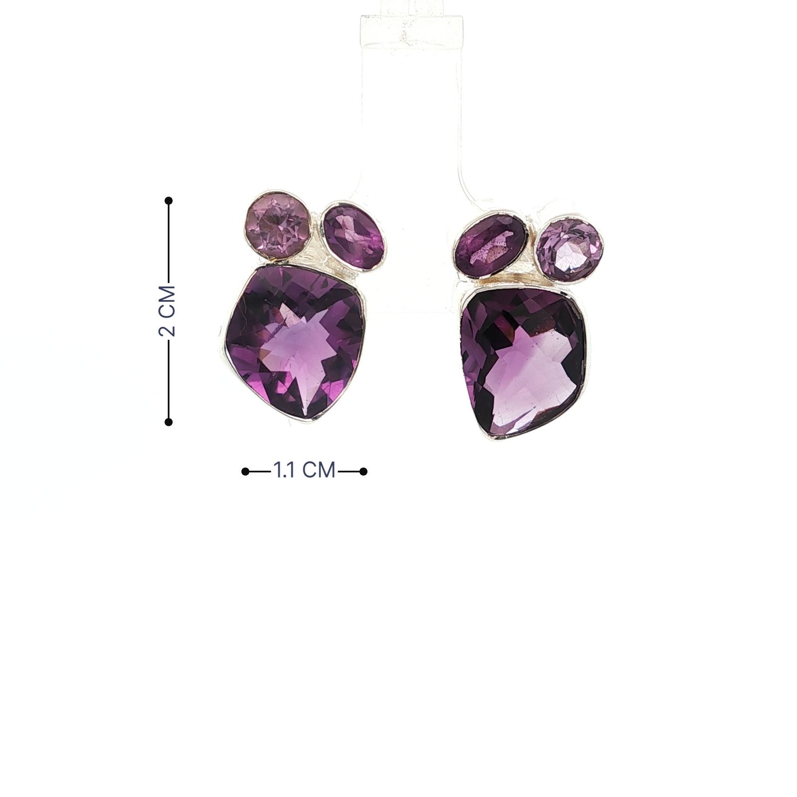 92.5 Sterling Silver Amethyst Statement Necklace Set β¨