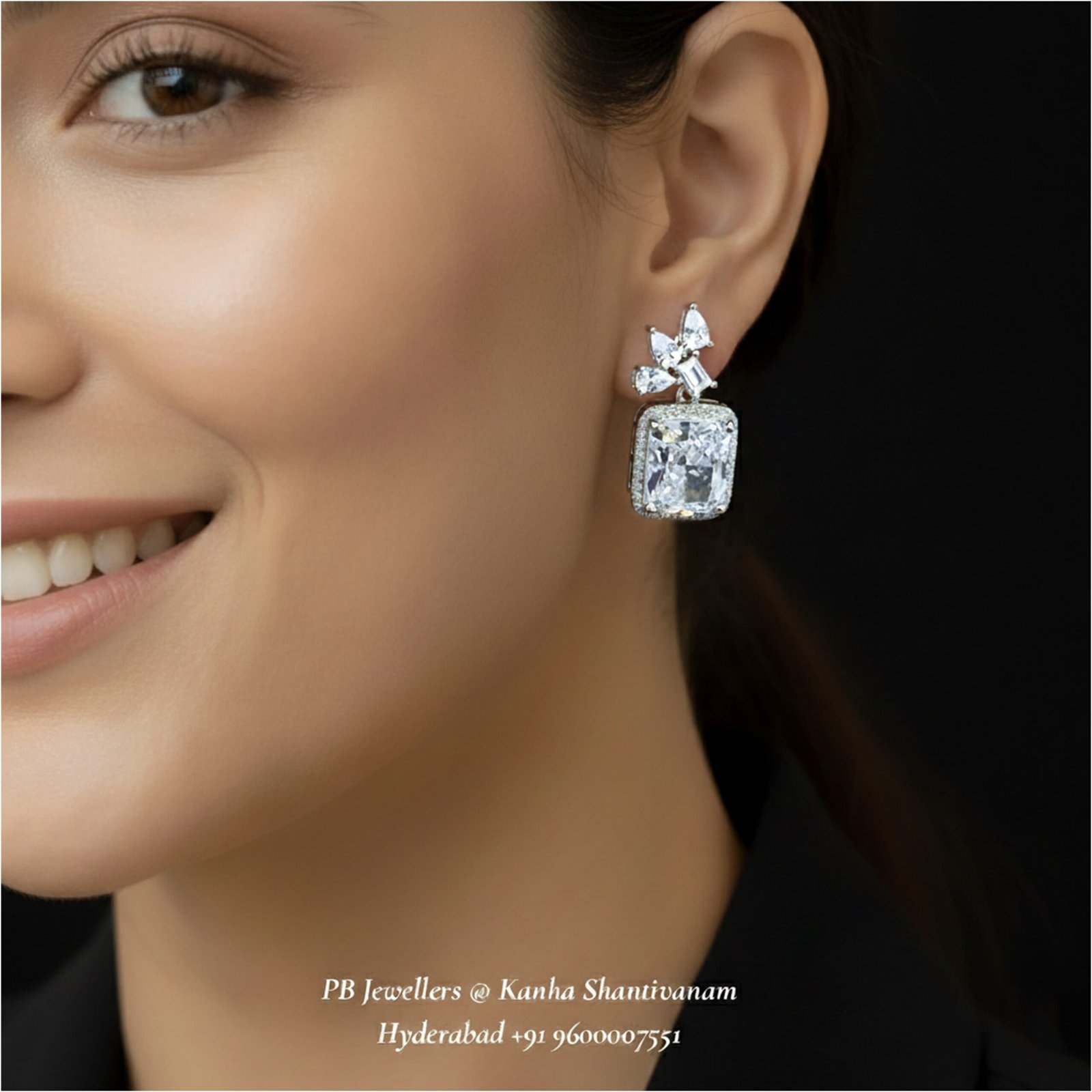 92.5 Sterling Silver Cubic Zirconia Drop Earrings ✨