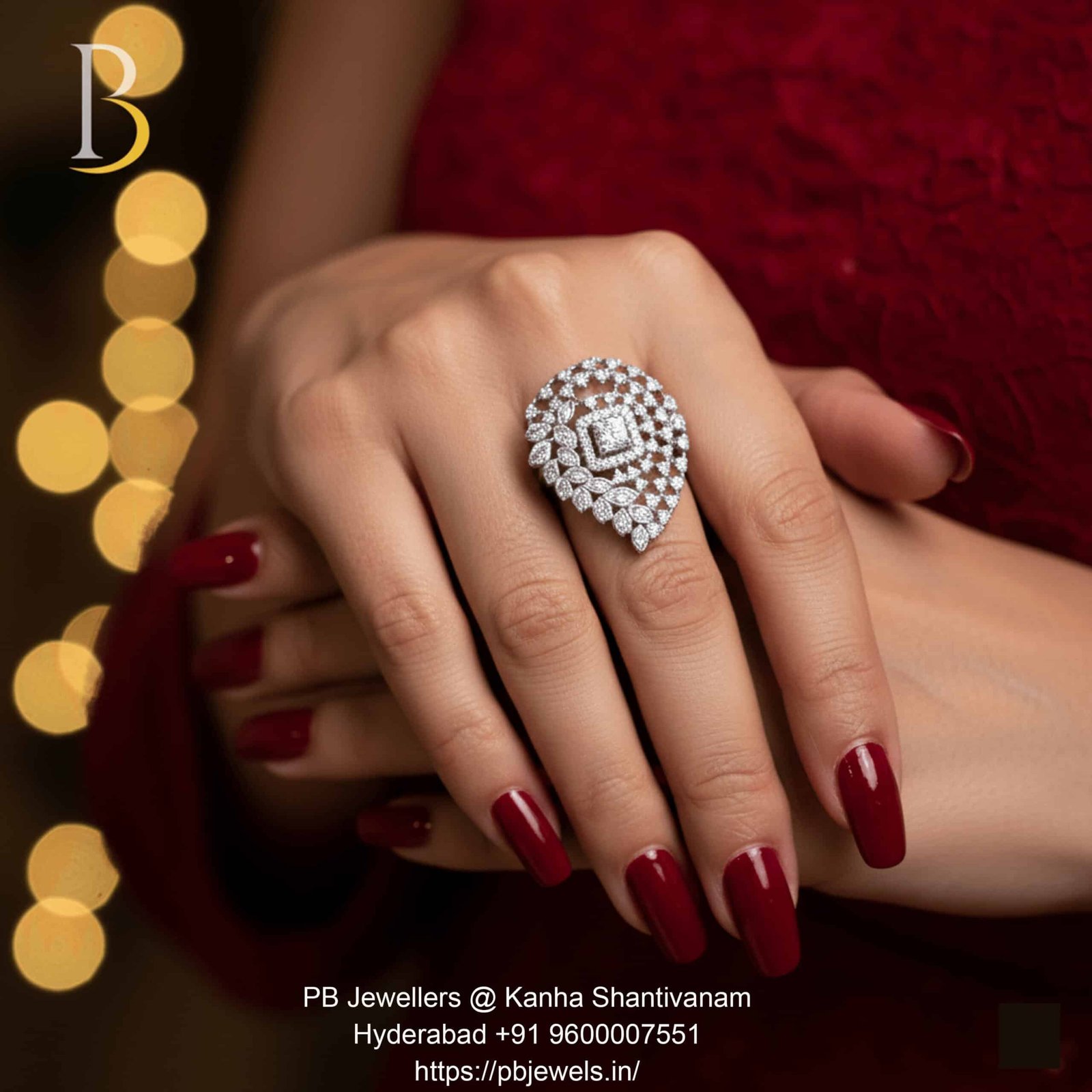 92.5 Silver White CZ Statement Ring ✨